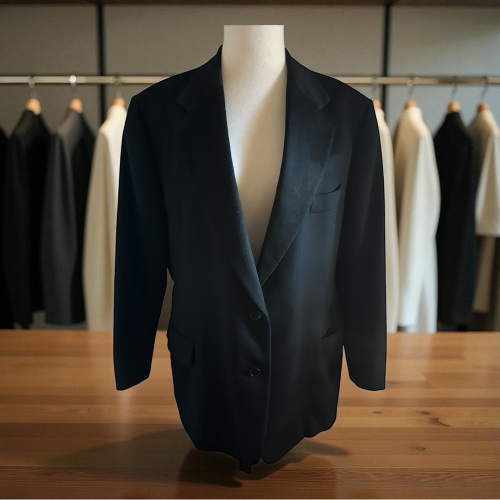 Loro Piana Women’s Black Cashmere‎ Blazer Vintage Lapel Collar Flap Pockets